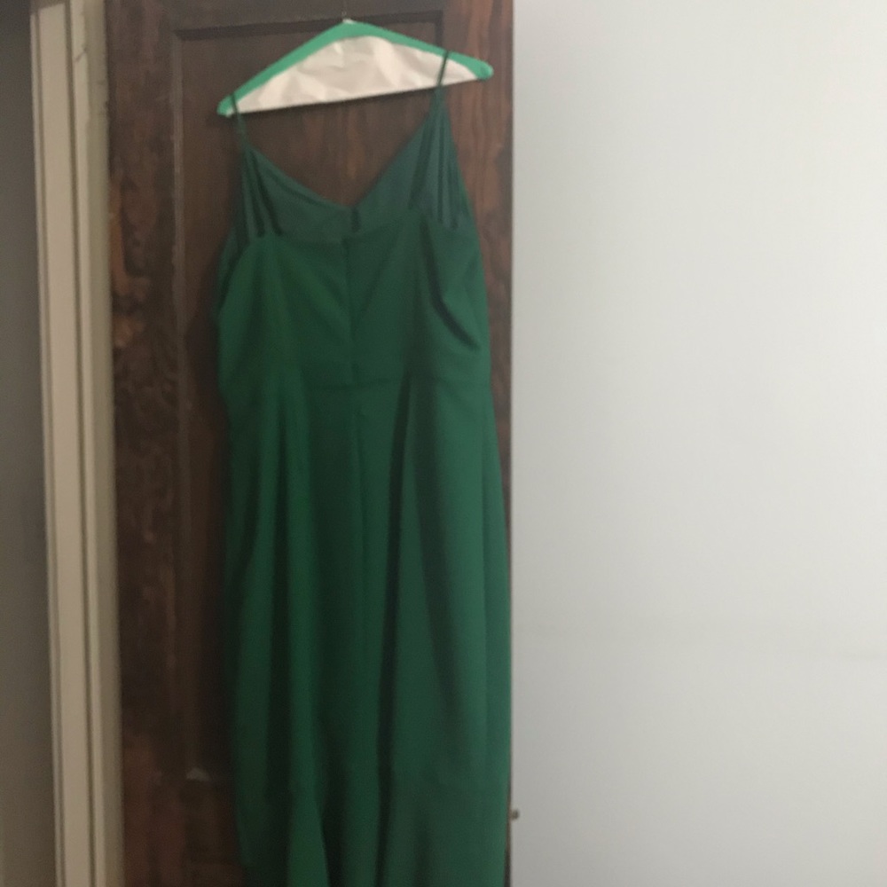 J. crew emerald green dress with bottom flounce - Picture 2 of 3